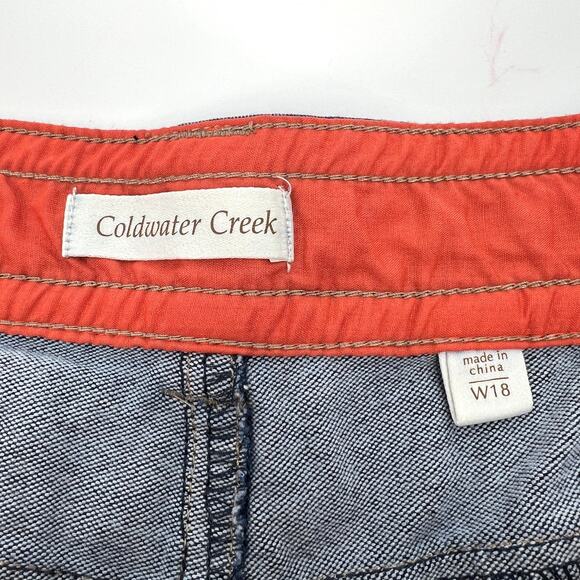 Coldwater Creek Lightweight Cropped Stretch Denim Jeans Cuffed Hem Size W 18 - Picture 6 of 7